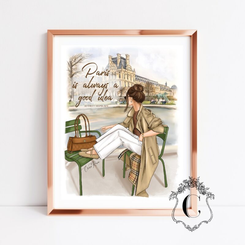 fashion girl sitting in jardin du luxemburg